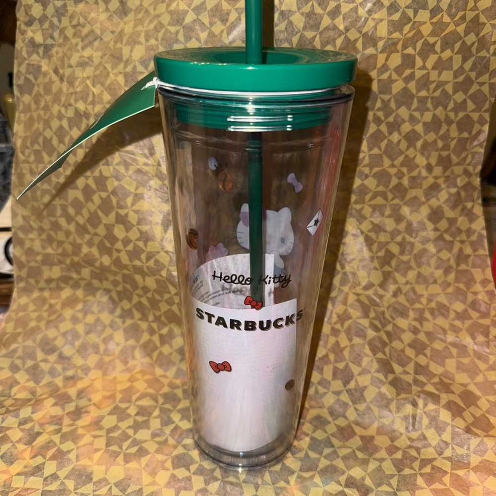 Starbucks Green Hello Kitty Tumbler with Straw - Picture 2 of 6